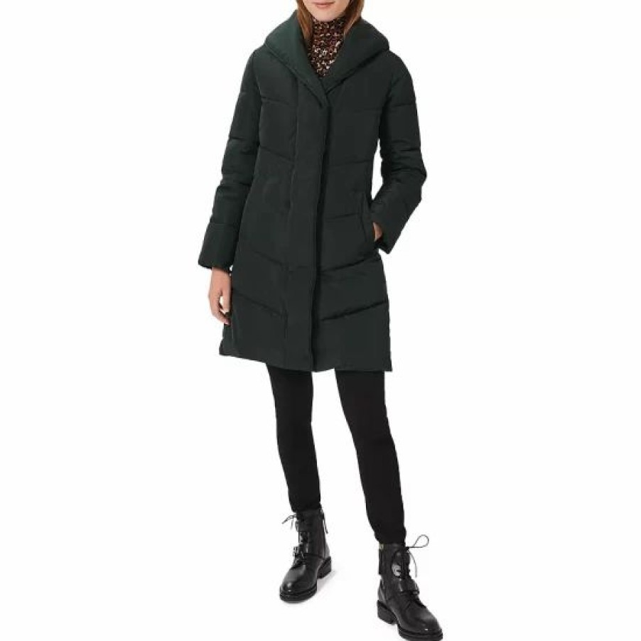 Coat * | Best Deal Hobbs London Indira Puffer Coat Dark Ivy Green