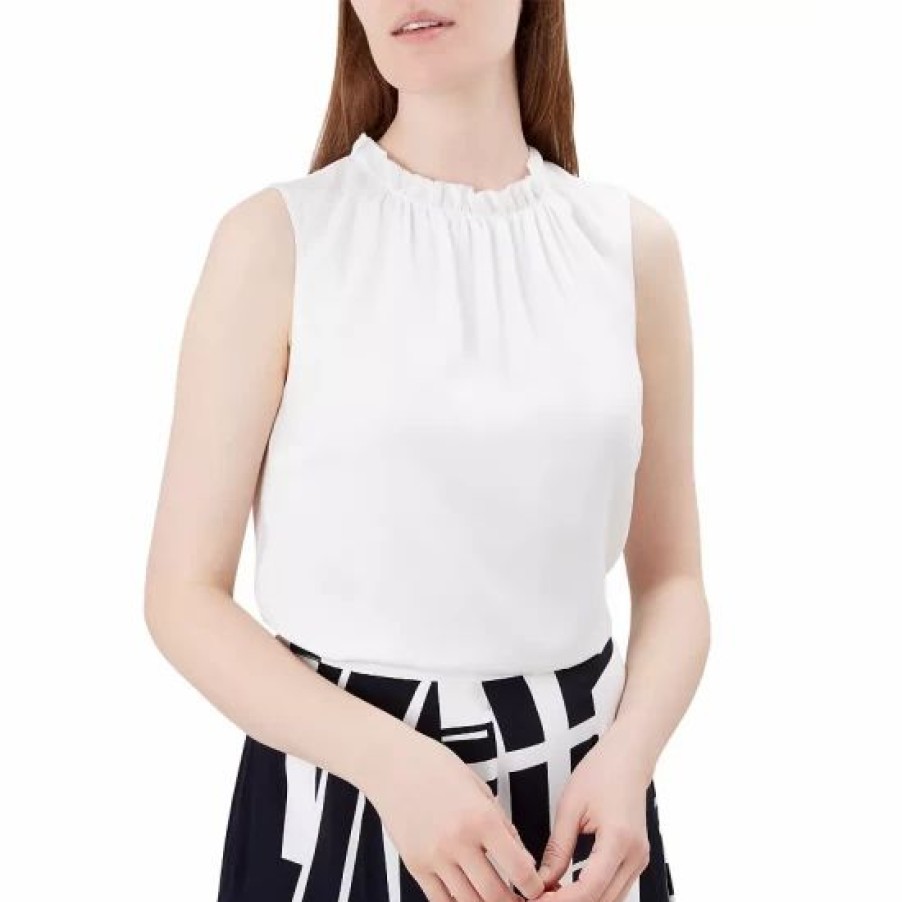 Top * | Brand New Hobbs London Faye Ruffled Top Ivory