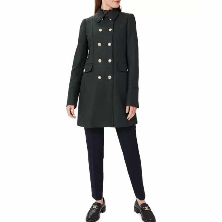 Coat * | Buy Hobbs London Larna Twill Coat Deep Pine