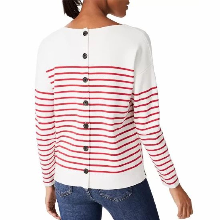 Sweater * | Promo Hobbs London Petra Striped Sweater Ivory Red