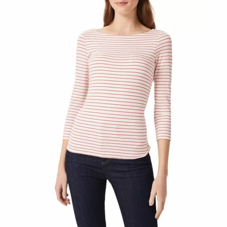 Top * | Top 10 Hobbs London Sonya Striped Top Ivory Coral