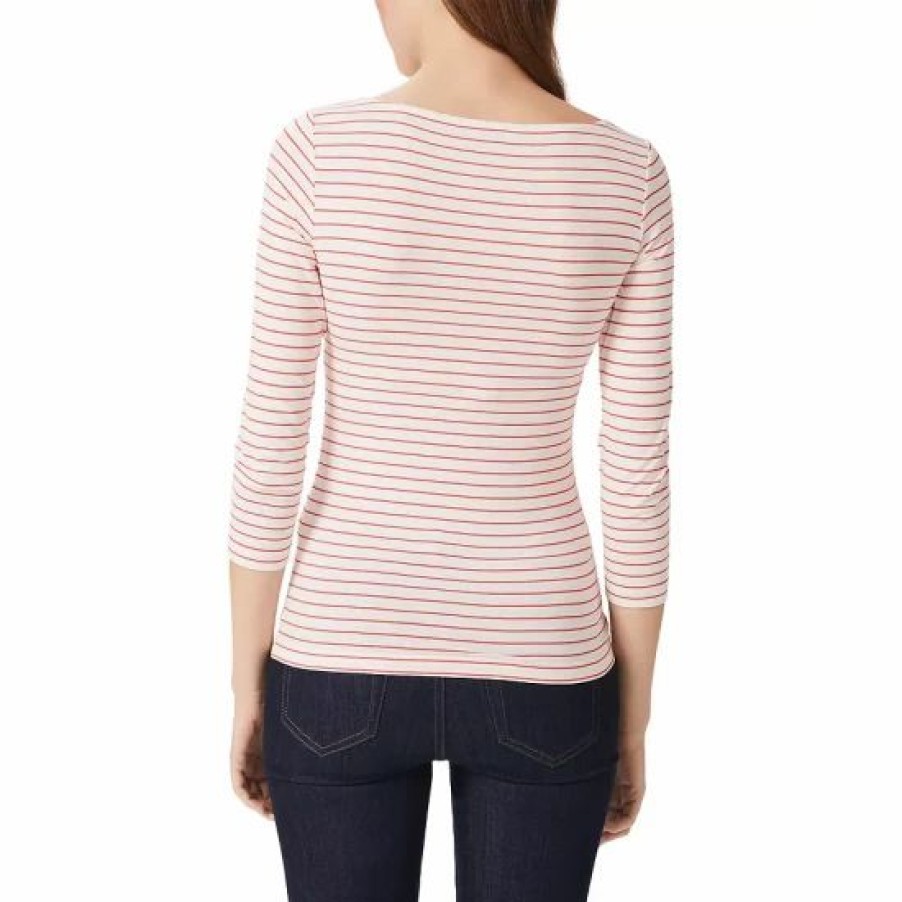 Top * | Top 10 Hobbs London Sonya Striped Top Ivory Coral