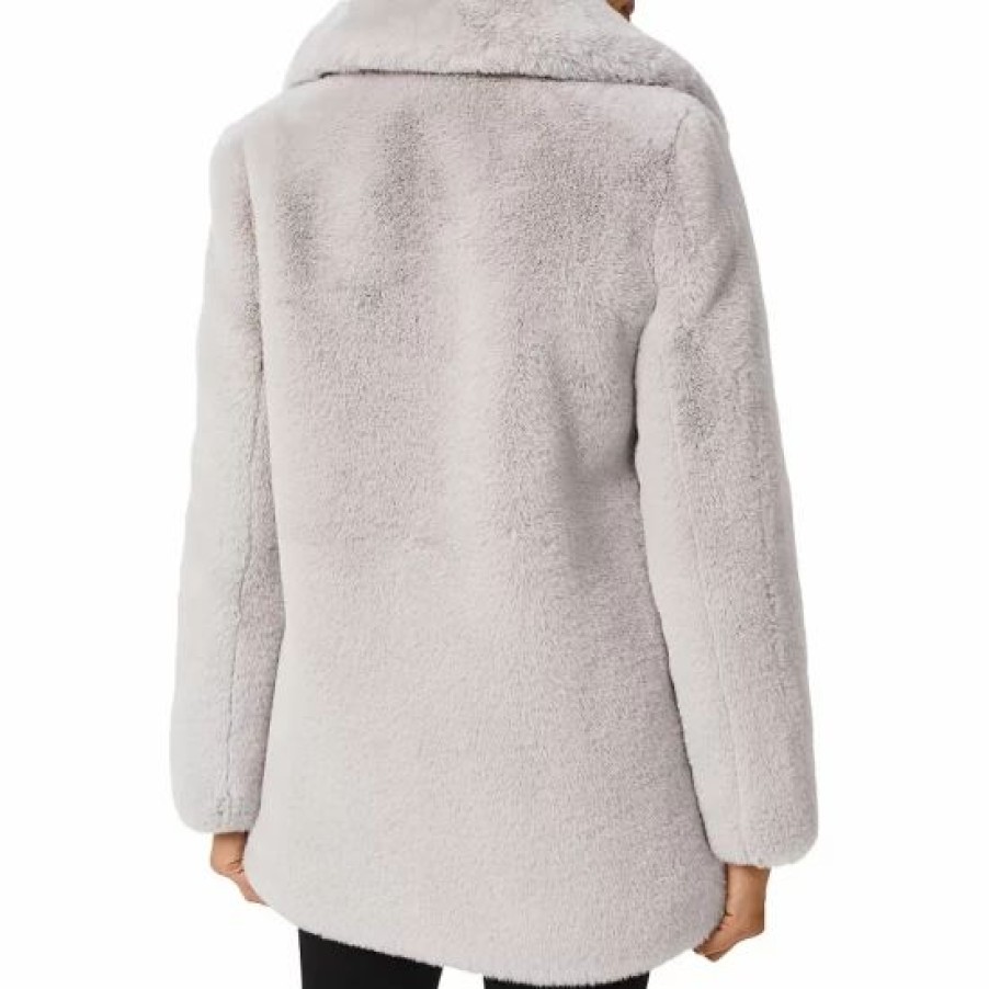 Coat * | Flash Sale Hobbs London Bethany Faux Fur Coat Silver Green