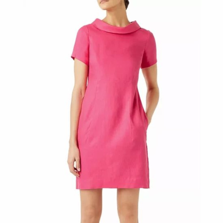 Dress * | Best Deal Hobbs London Linen Petra Dress Pink