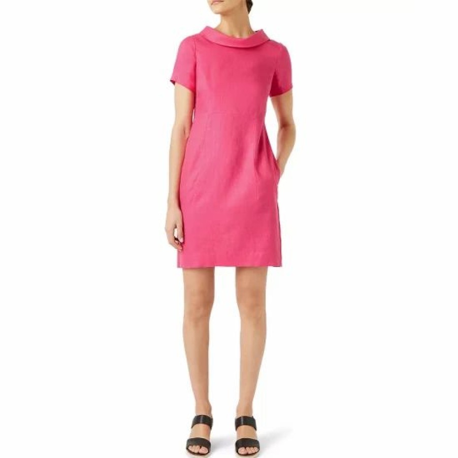 Dress * | Best Deal Hobbs London Linen Petra Dress Pink