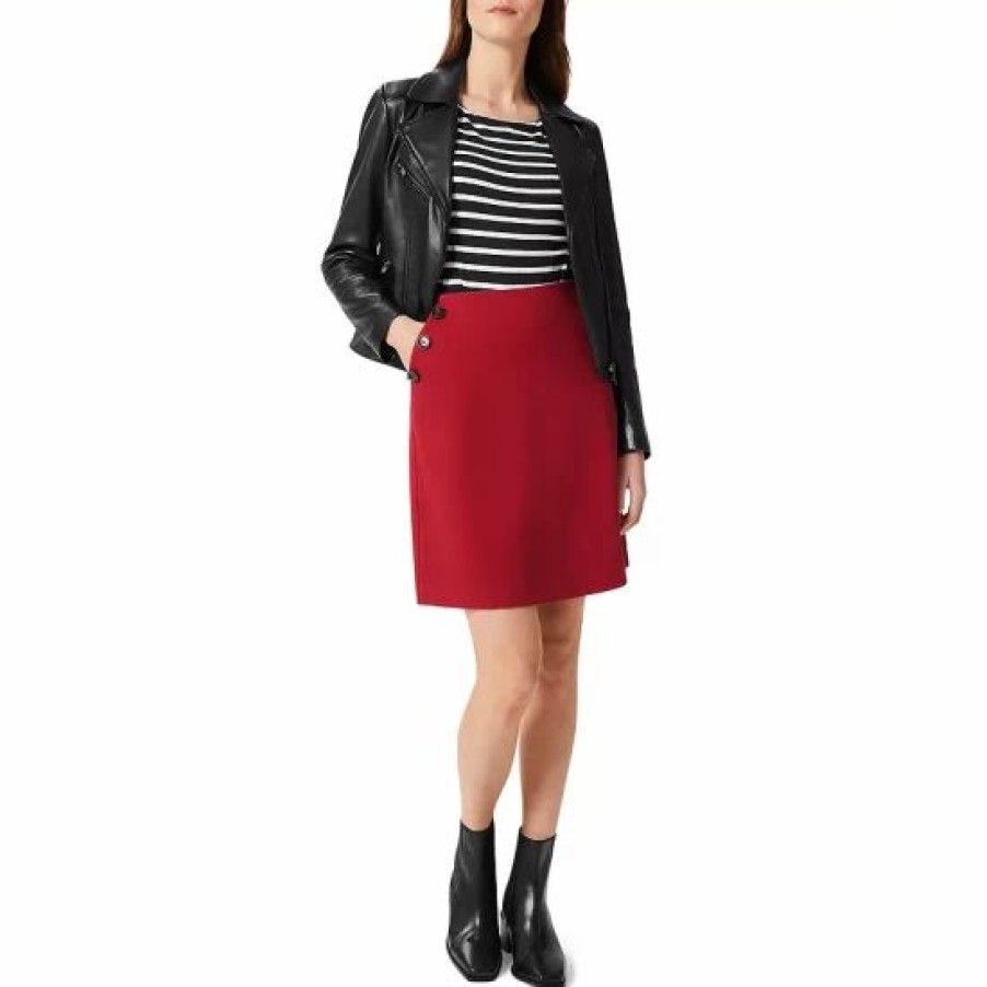 Skirt * | Cheap Hobbs London Teia Ponte Skirt Deep Red