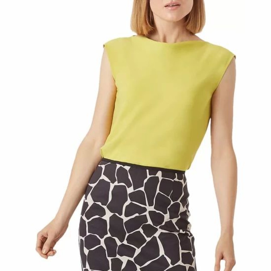 Top * | Cheap Hobbs London Alyssa Cap-Sleeve Top Burnt Lime