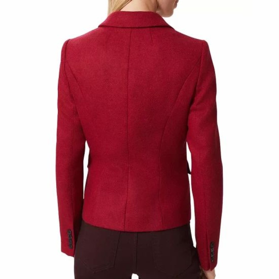 Jacket * | Top 10 Hobbs London Hackness Tweed Single Breasted Jacket Raspberry