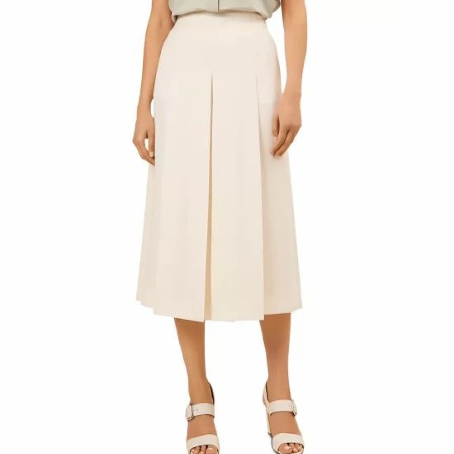 Pants * | Wholesale Hobbs London Drew Cropped Wide-Leg Pants Ivory