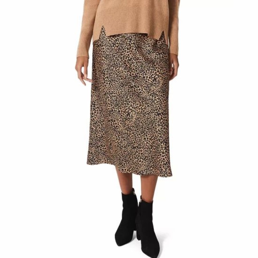 Skirt * | Cheapest Hobbs London Jas Animal Print Slip Skirt Black Vicuna