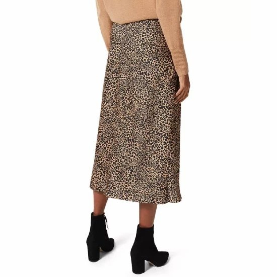 Skirt * | Cheapest Hobbs London Jas Animal Print Slip Skirt Black Vicuna