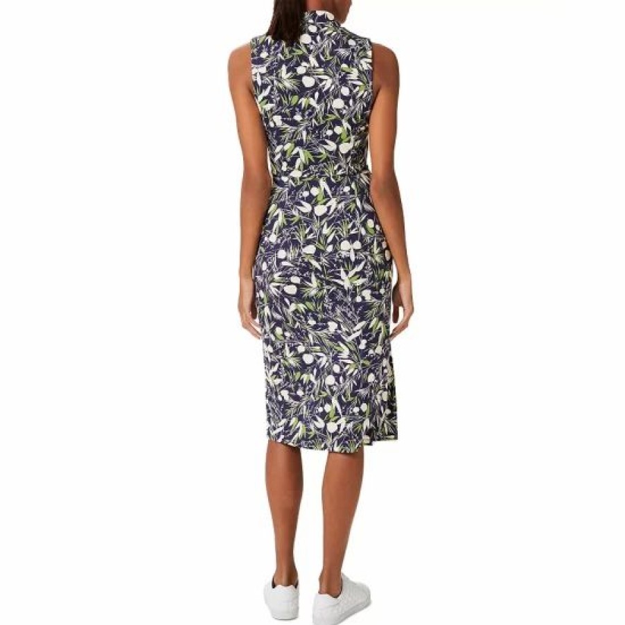 Dress * | Cheapest Hobbs London Nadia Fold Front Dress Navy Multi