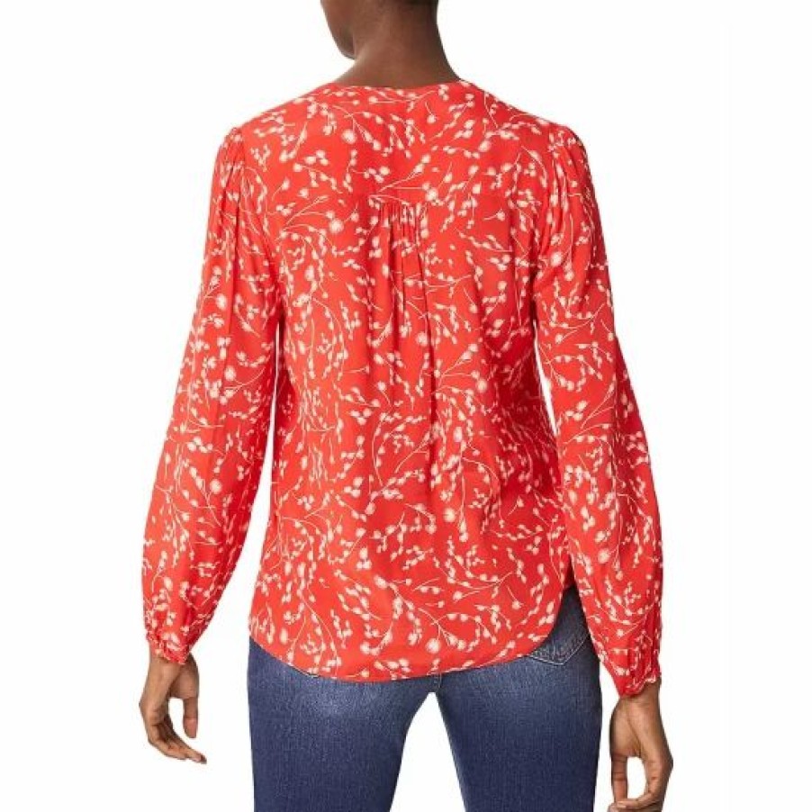 Top * | Cheapest Hobbs London Felicity Blouse Coral Red