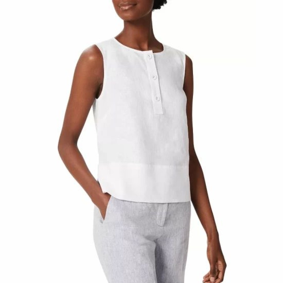 Top * | Top 10 Hobbs London Gayle Linen Top White