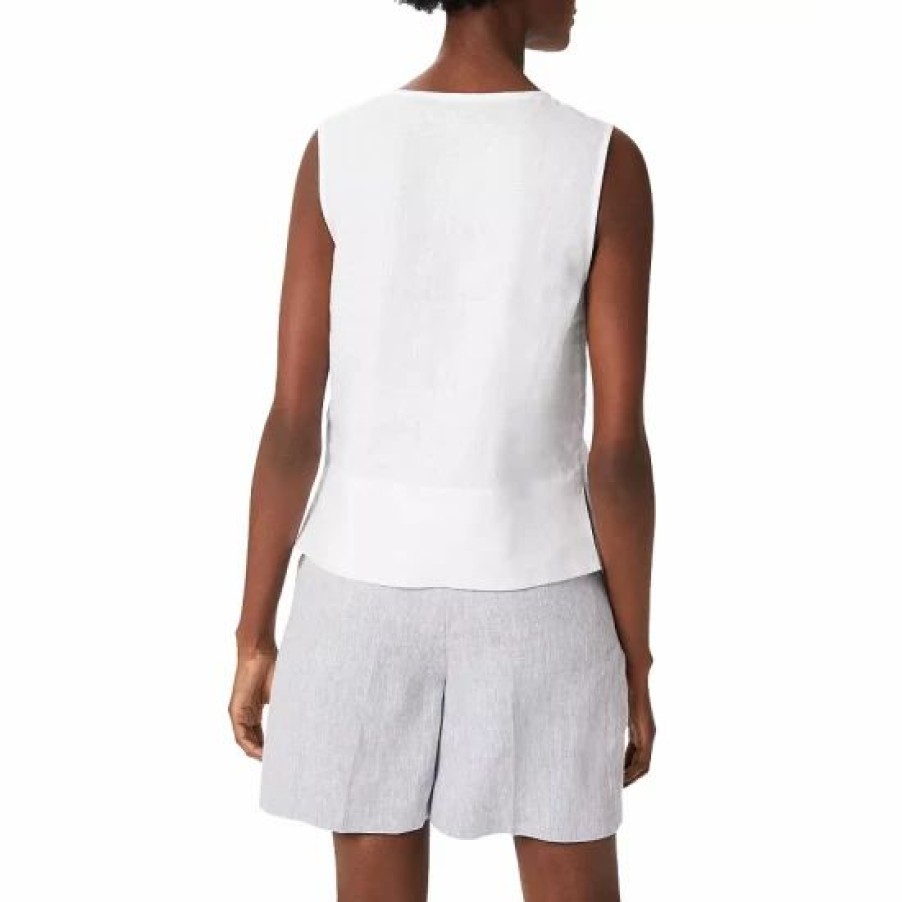 Top * | Top 10 Hobbs London Gayle Linen Top White