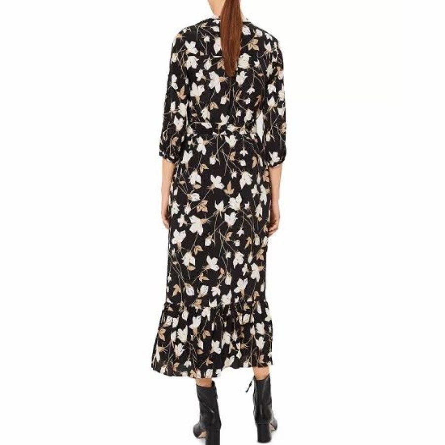 Dress * | Deals Hobbs London Magda Printed Belted Dress Black Multi