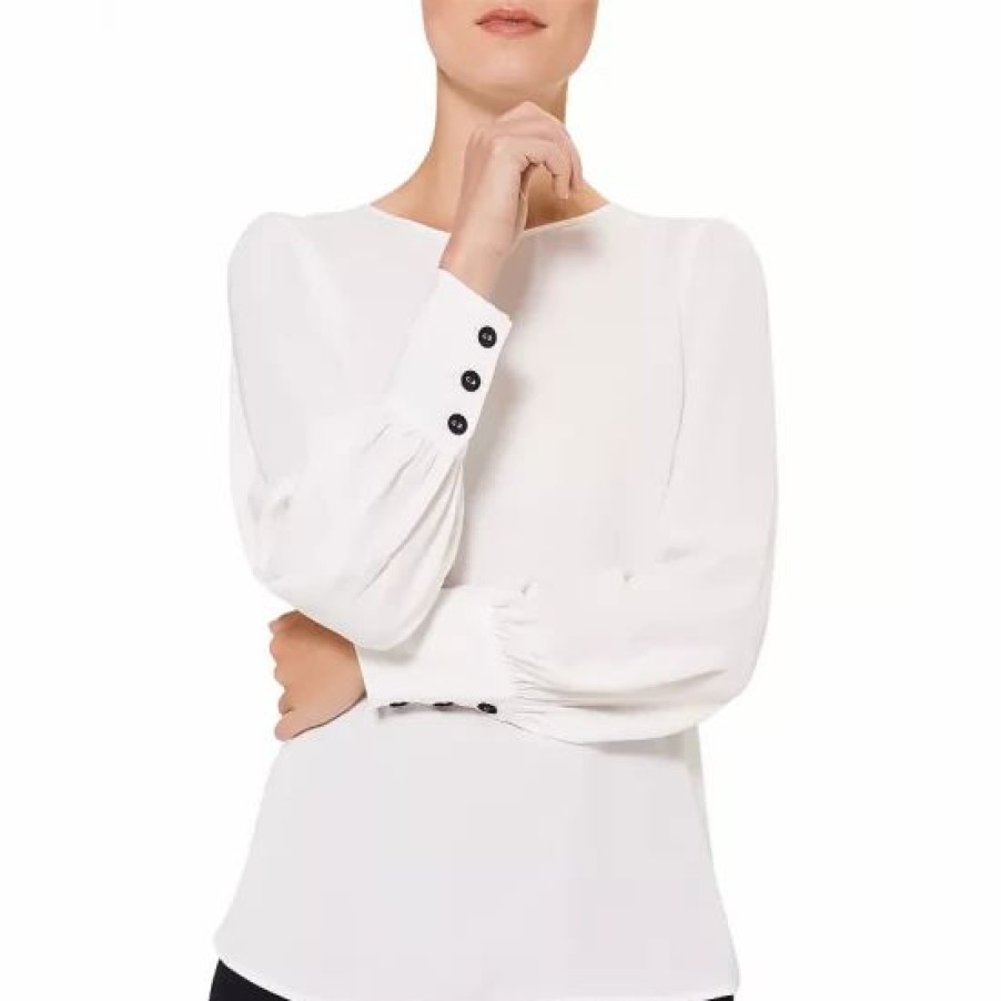 Top * | Top 10 Hobbs London Kate Blouson Sleeve Top Ivory