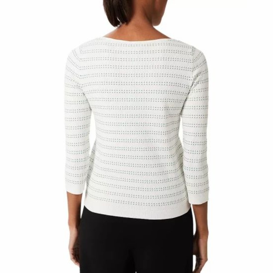 Sweater * | Best Sale Hobbs London Robin Boat Neck Sweater Ivory Green