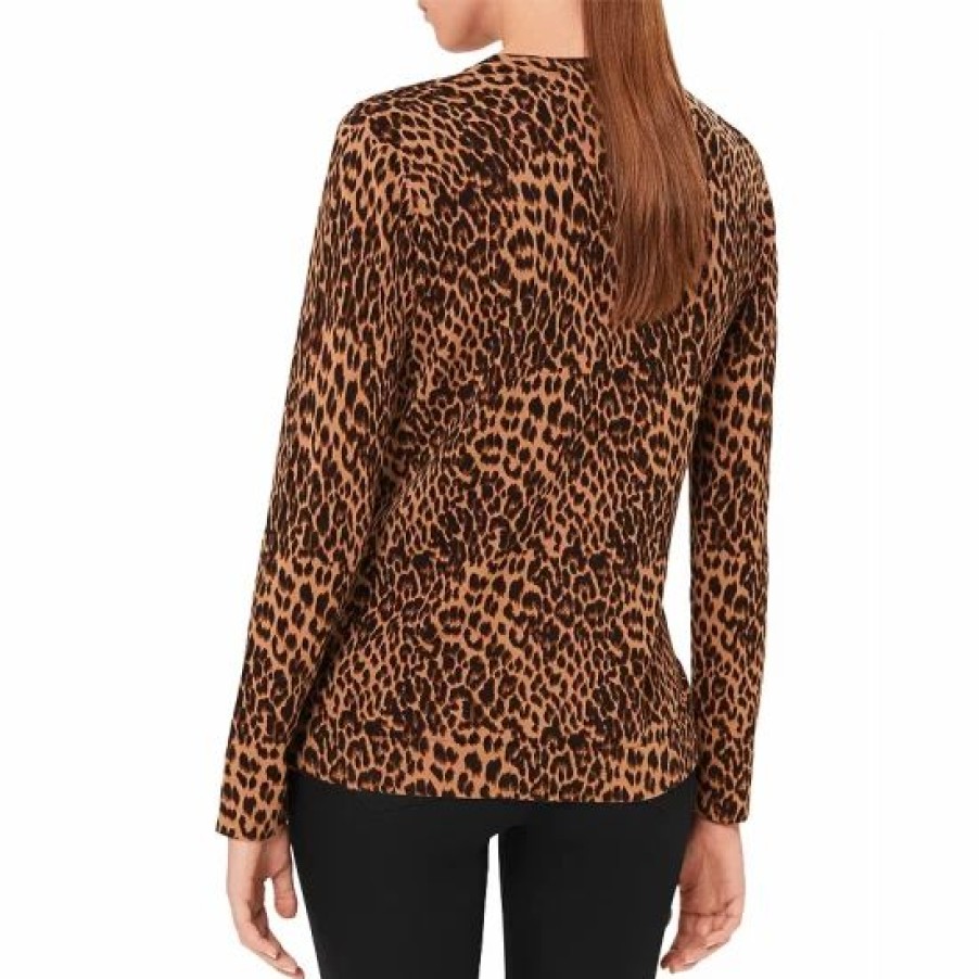 Sweater * | Flash Sale Hobbs London Pamela Leopard Print Sweater Camel/Black