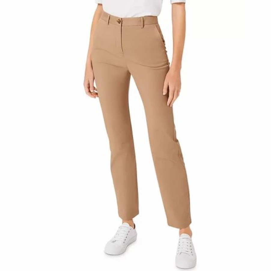 Pants * | Top 10 Hobbs London Molly Chino Slim Leg Pants Cappuccino