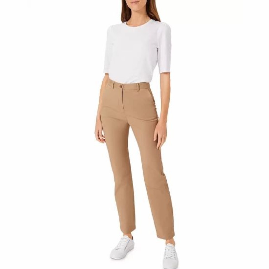 Pants * | Top 10 Hobbs London Molly Chino Slim Leg Pants Cappuccino