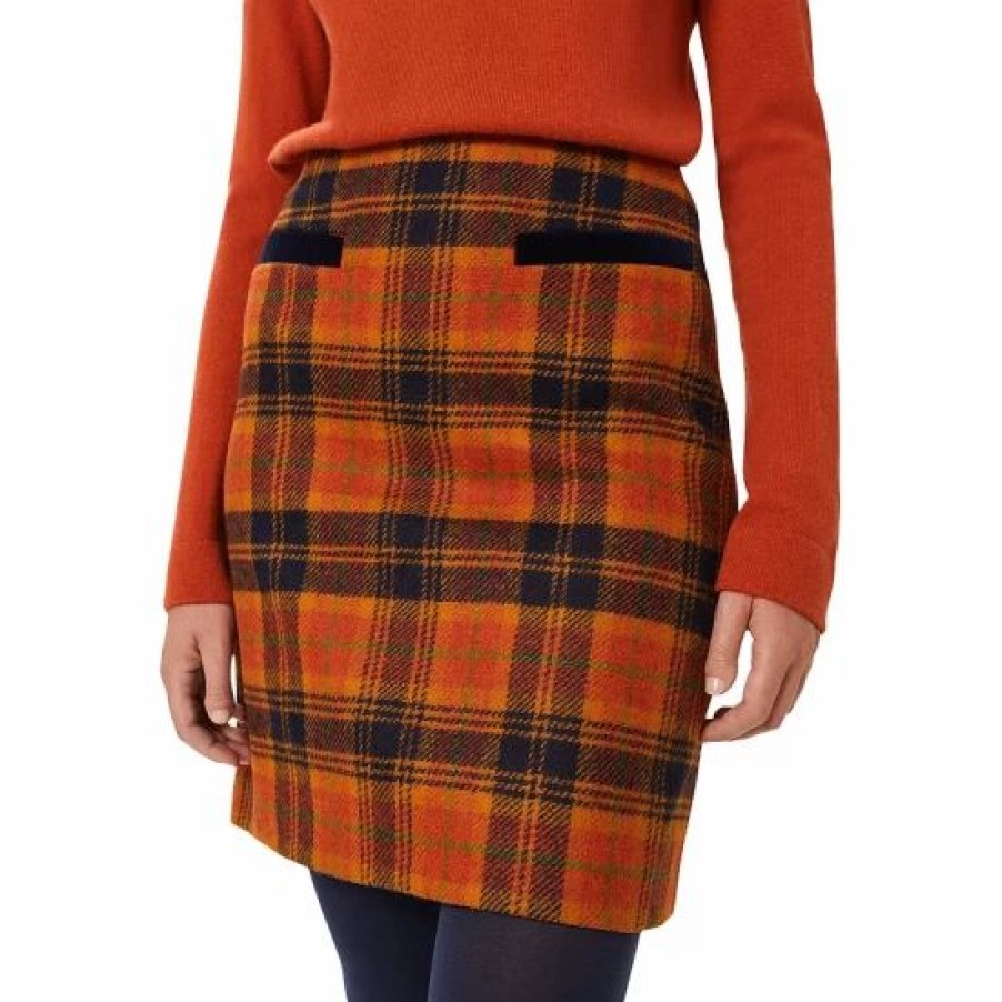 Skirt * | Coupon Hobbs London Ruthie Skirt Orange Navy