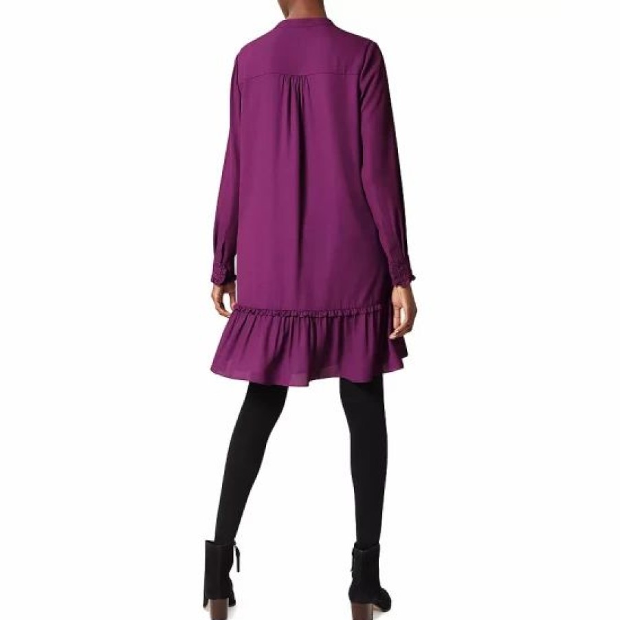 Dress * | Best Pirce Hobbs London Dianna Ruffled Hem Dress Purple