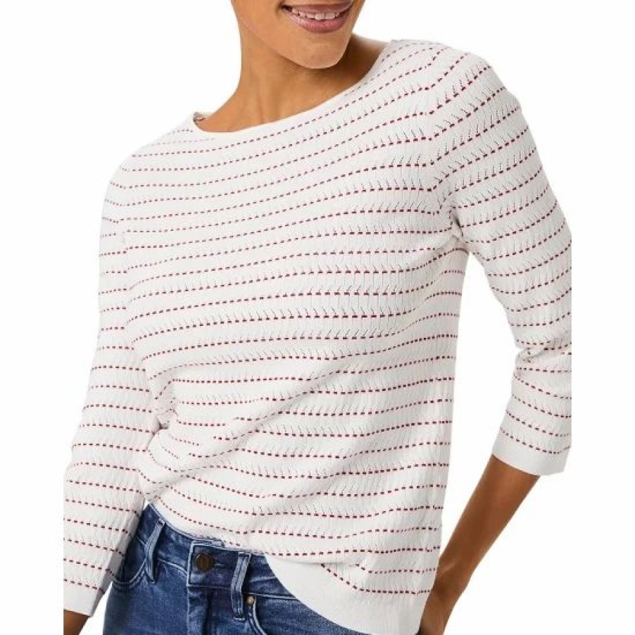 Sweater * | Coupon Hobbs London Robin Crewneck Sweater Ivory Red