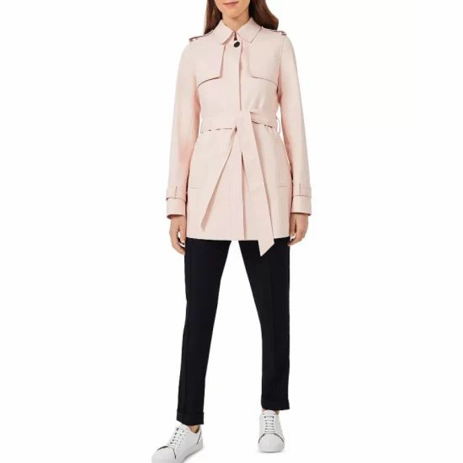 Coat * | Outlet Hobbs London Raegan Mac Trench Coat Pale Pink